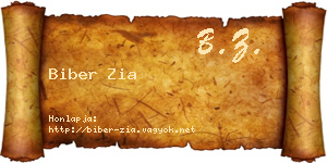 Biber Zia névjegykártya